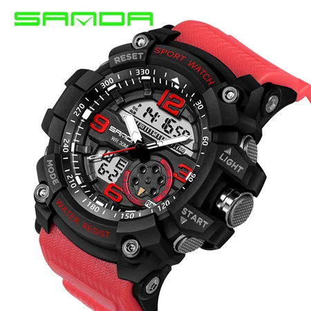 Sanda Digital Watch Mężczyzna armia wojskowa sportowy Watch Wat odporny na datę Kalendarz LED ElectronicsWatches Relogio Masculino288t