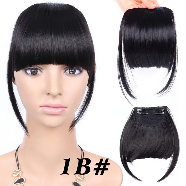 6 pouces court avant soigné frange Clip en bang frange extensions de cheveux droite synthétique 100 réel naturel hairpiece6165282