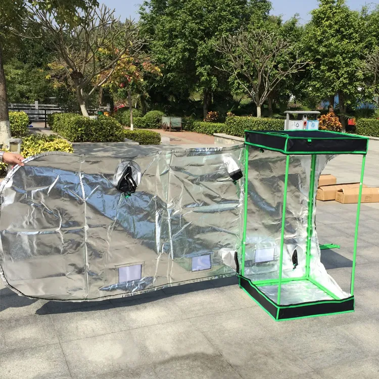 성장 조명 텐트 녹색 식물 실내 꽃을위한 부과 창 및 바닥 트레이 야채 재배 반사 mylar w258f