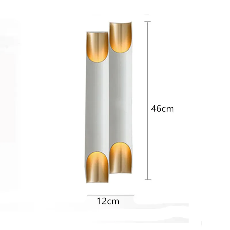 파이프 벽 램프 현대식 욕실 튜브 벽 라이트 거실 침실 흰색 검은 금 예술 LED 스콘 조명 305V