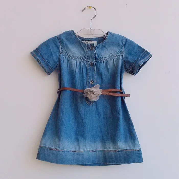 Compra 2 6Y Niñas Vestido De Mezclilla Suave Niñas Vestido De Manga Corta  Con Flor / Blanco Cinturón Jeans Vestido Niños Mezclilla Algodón Niña Niño  Vestidos Envío Gratis Barato | Entrega Rápida
