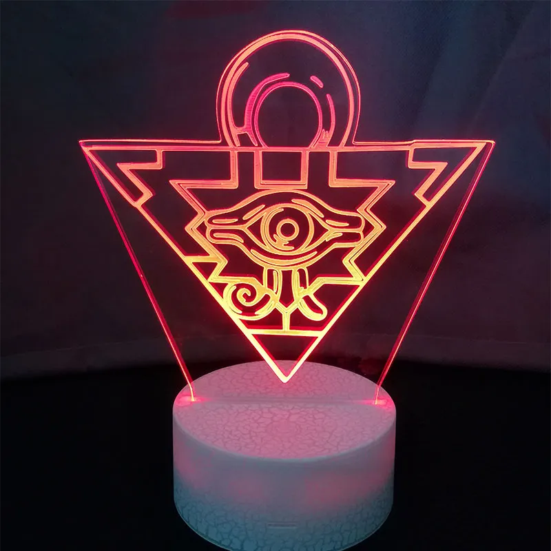 Yu GI Oh Duel Monsters 3d Night Lights Millennium Illusión visual LED Cambio de escritorio novedoso lámpara 310y