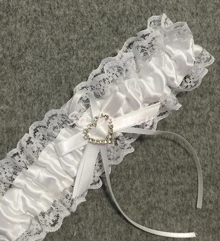 Ensemble de jarretière en dentelle pour mariée avec petit nœud cadeau de mariée en dentelle chic 2 jarretières extensible 16-23 pouces
