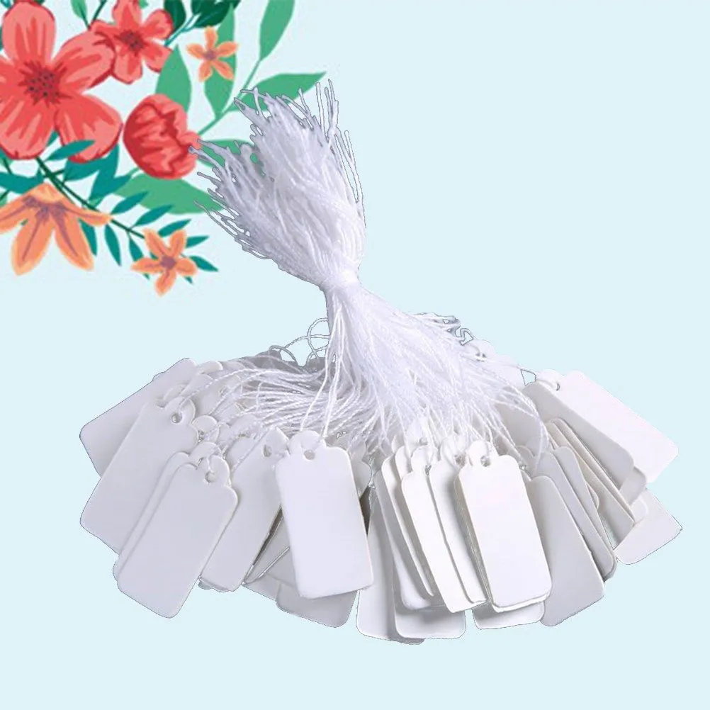 1000 peças etiqueta de corda etiquetas de preços de papel para roupas de produtos de joias 22x13mm2939