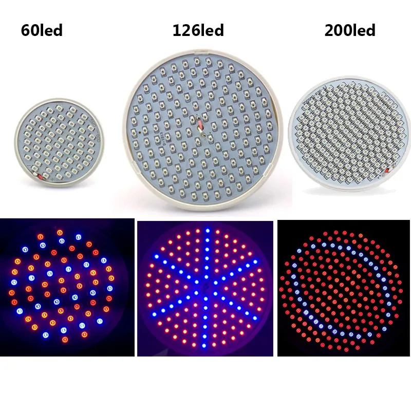 60 126 200 LED تنمو المصباح 360 مقطع مصباح مصباح مرن للنبات الزهرة الخضار زراعة داخلية دفيئة الزراعة المائية D2 0321I