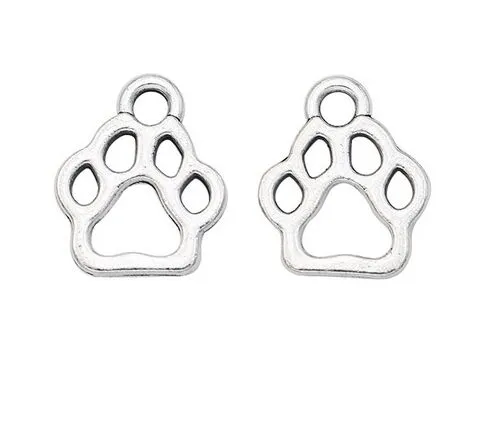 alloy Paw Print Charms Antique silver Charms Pendant For necklace Jewelry Making findings 13x11mm280a