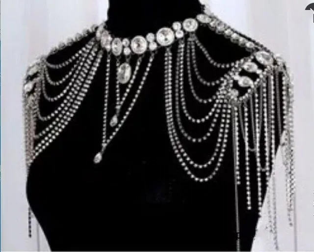 Våren 2019 Ny stil Brudskedja kedja Real Pos glittrande strass Bröllopskedjededjan smycken halsband i stock314q