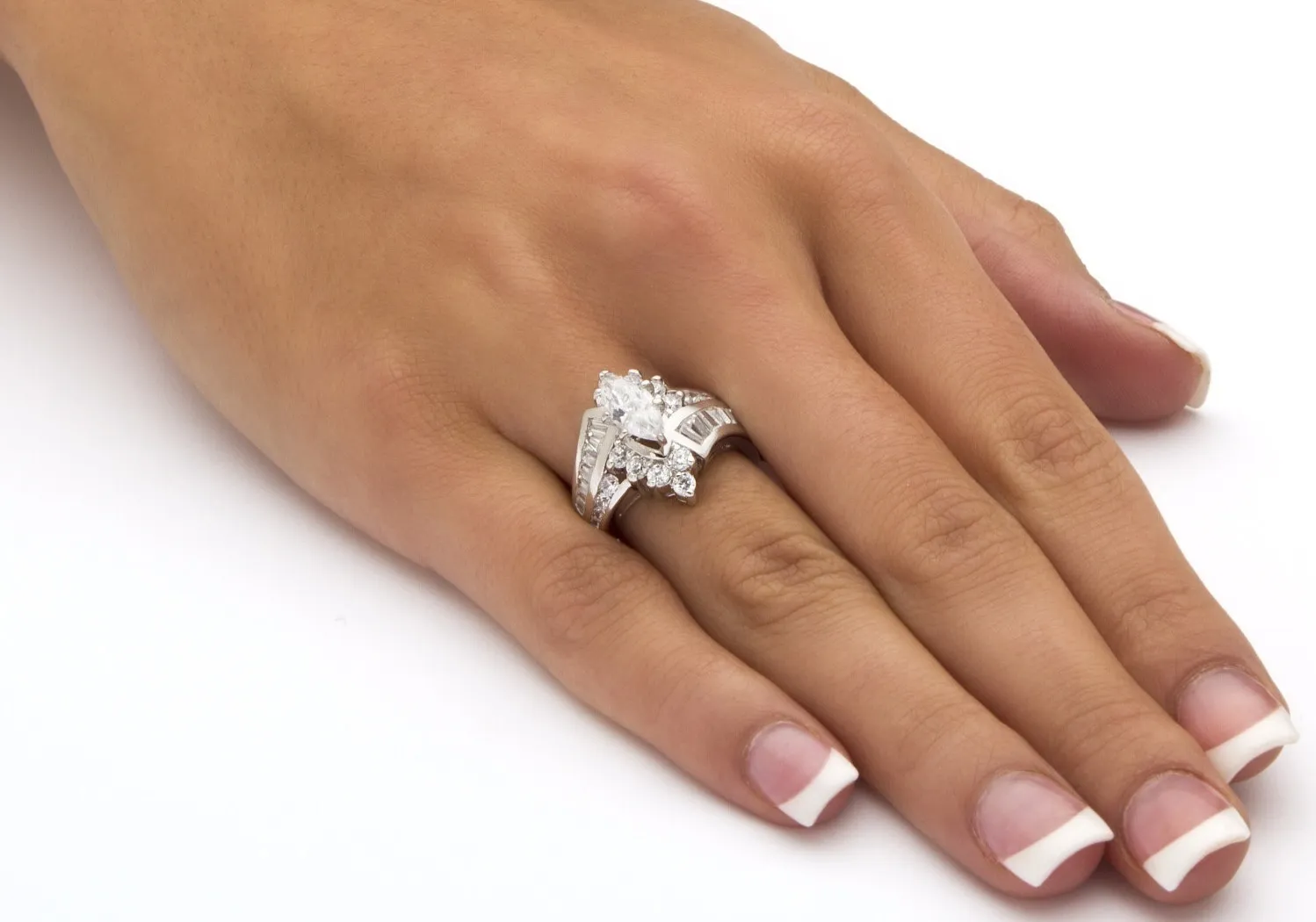 18K gouden ring luxe witte saffier tweekleurige 925 sterling zilveren diamanten partij bruidsverlovingstrouwring ringen maat 6-132764