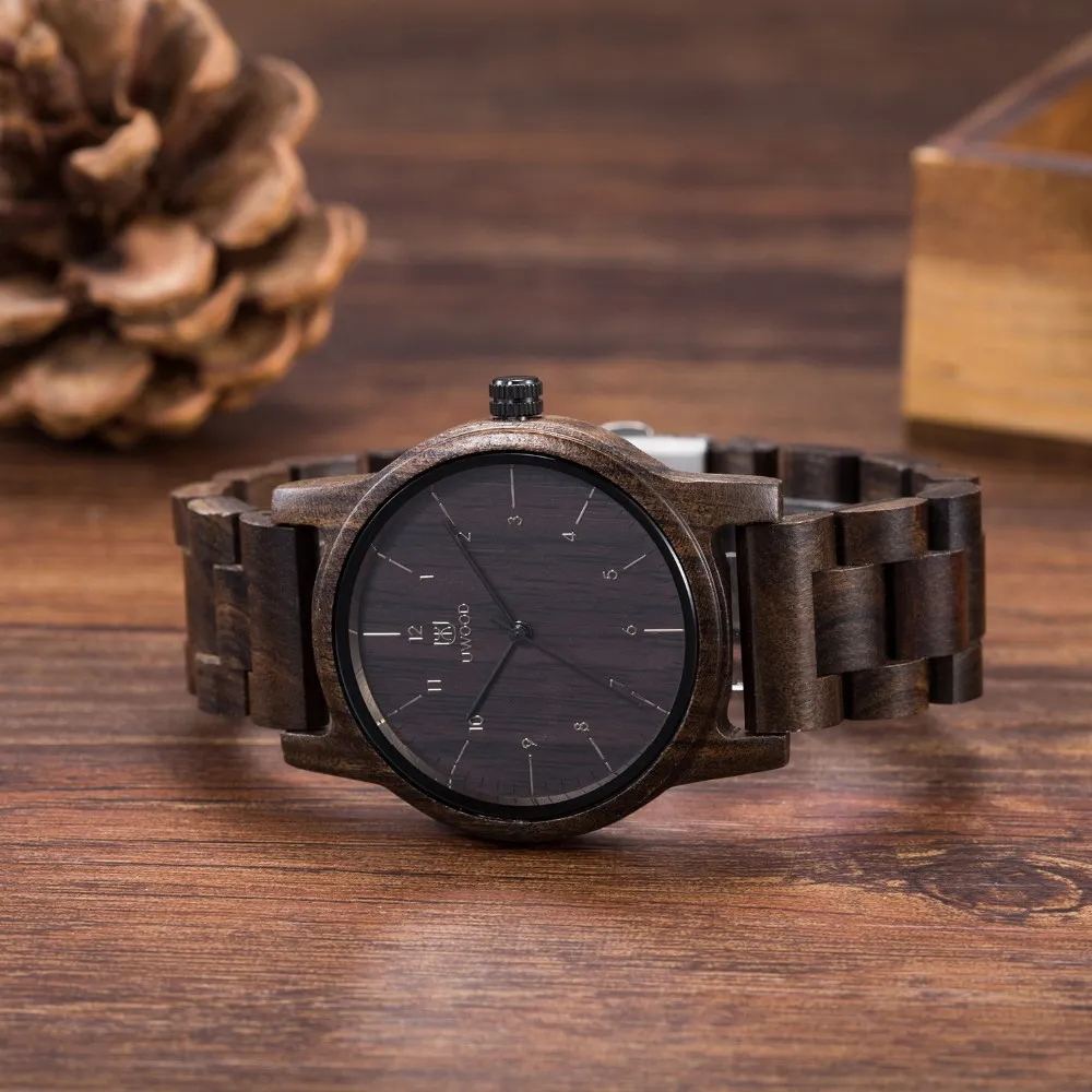 2018 luxo superior uwood relógios de madeira masculino e feminino relógio de quartzo moda casual pulseira de madeira relógio de pulso masculino relogio2168
