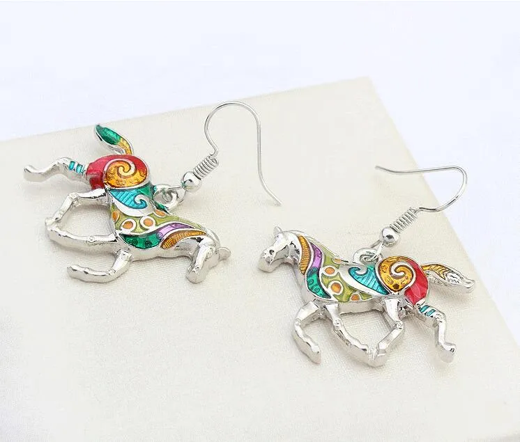 Euramerican pony necklace earring set long sweater chain pendant necklace bardian accessories women jewelry set341O