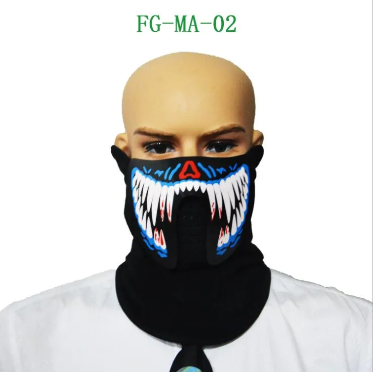 Jeebel Led Masks Ubranie Big Terror Maski zimn światła Fire Festival Festival Shlowing Dance Stały głosowy maska ​​muzyczna 276h