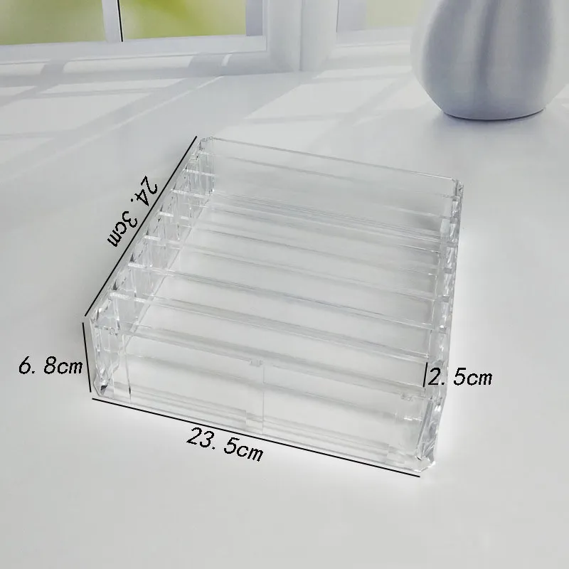 Nouveau organisateur de maquillage en acrylique transparent, boîte de maquillage, support de rouge à lèvres de bureau, boîte de rangement de cosmétiques, pinceaux à outils Case257N