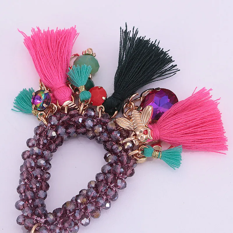 Crystal beads facted handmade drop earrings for woman oorbellen (4)