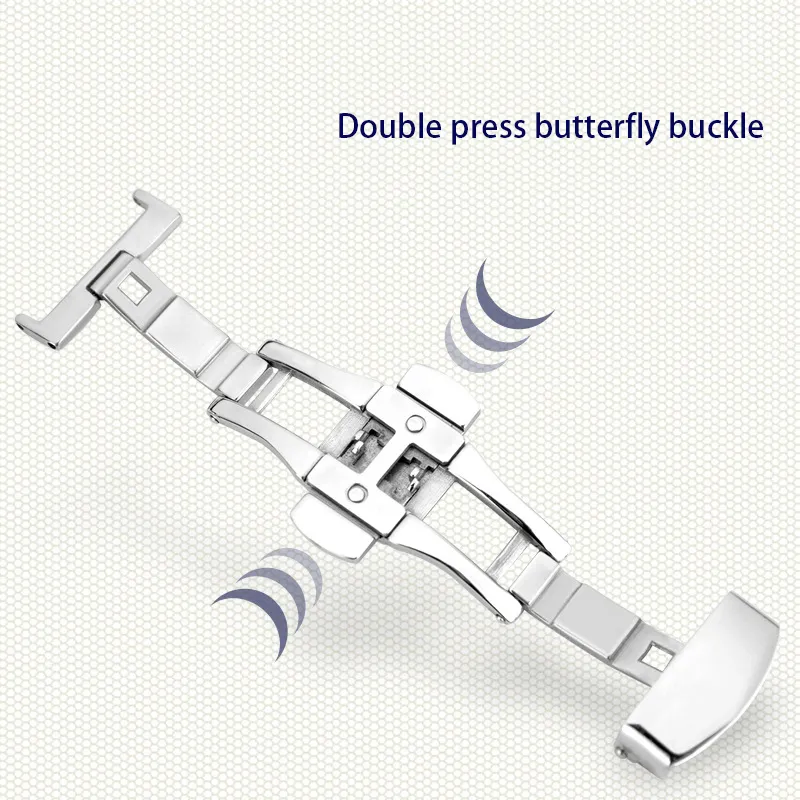 Универсальные качественные ремешки, подходящие для ремешка ROLEX, кнопка, потайная застежка, двойная пряжка-бабочка, кожаные часы, коричневый, 20 мм261y