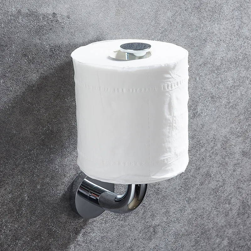 Badrums toalettpappershållare 304 Fast rostfritt stål toalettpappershållare El Kitchen Tissue Roller Holder307x