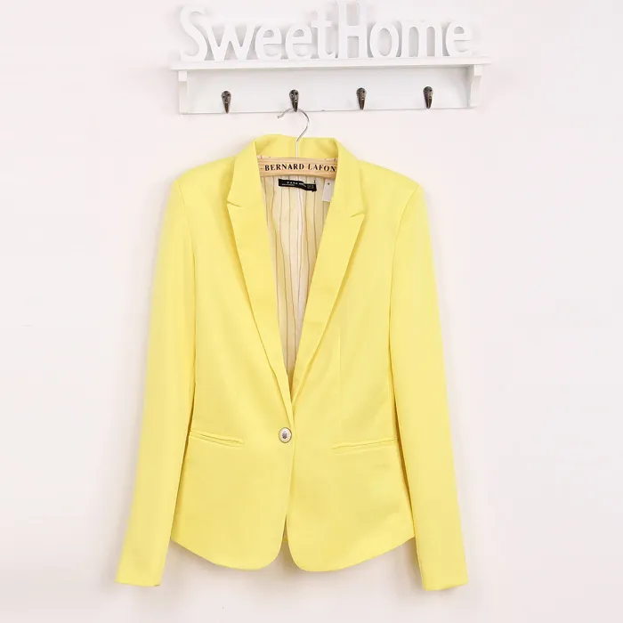 Spring Women Blazer Brand Jacket Made Of Cotton Basic Jackets Candy Color Long Sleeve Slim Suit Blazer Female Small Suit WWT7574 L18101301