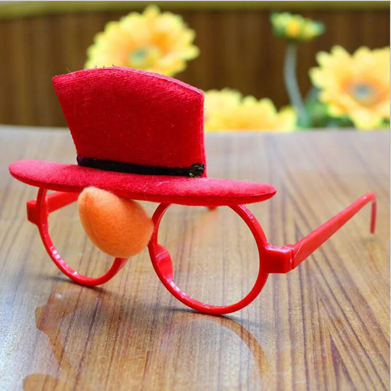 Christmas Decoration girl boy gift eyeglasses with santa claus Snowman elk hat cute party children gifts 14.5cm*5cm