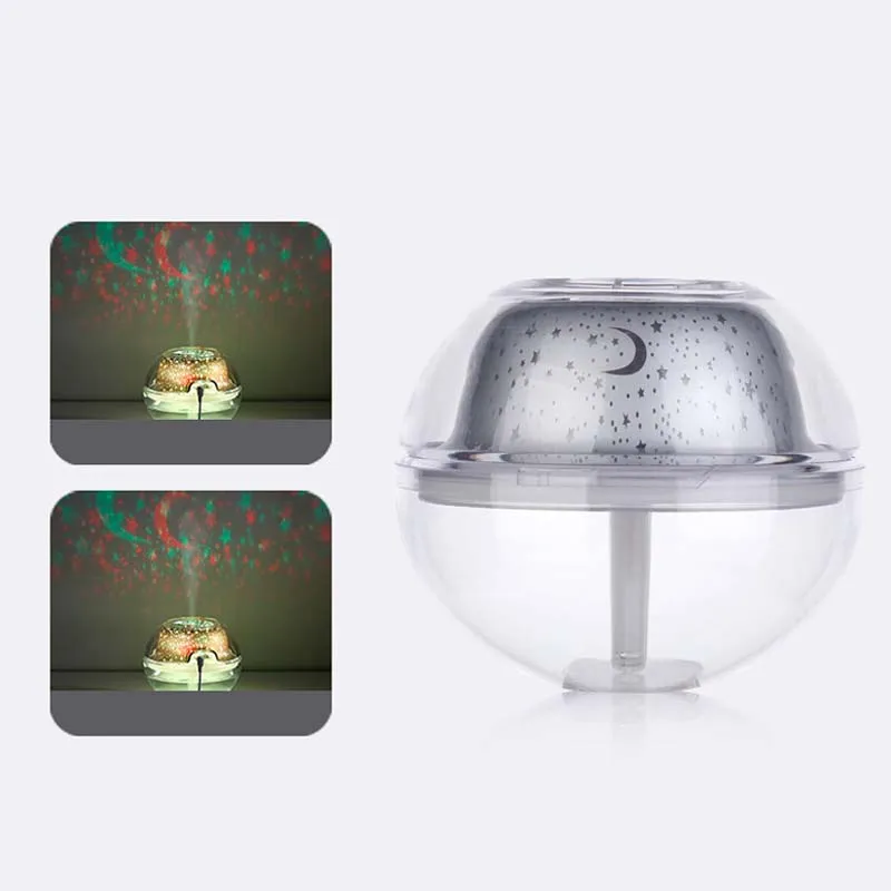 Ny Crystal Projection Lamp LED Night Light Colorful Color Projector Hushållens minifuktare Aromaterapi Hine