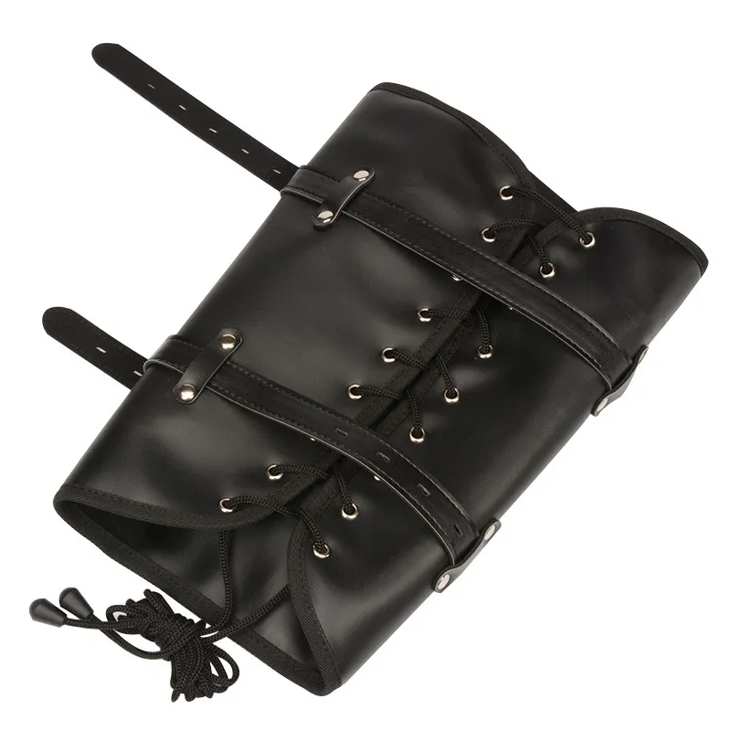 Leather Bondage Gear Fetish Slave Arm binder Leg body Fixed Handcuff with Chain BDSM Hand Cuffs Restraints Sex Games Toys