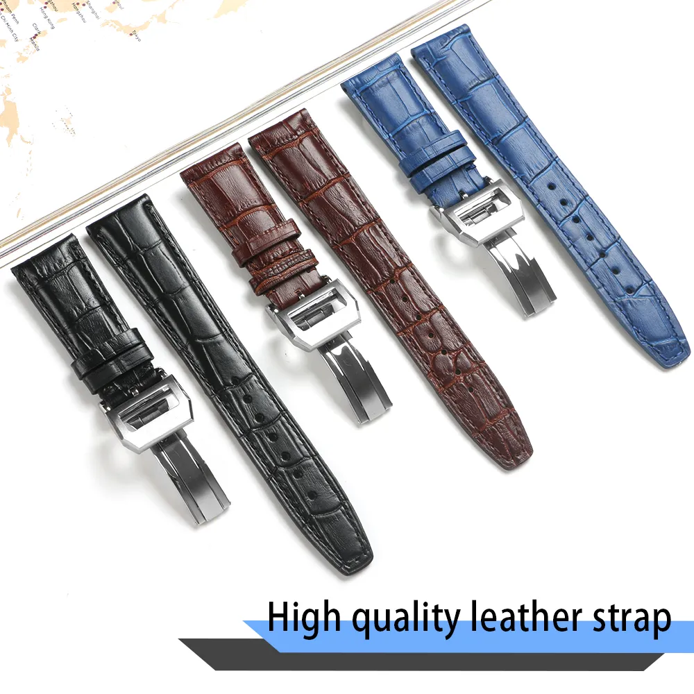 22mm Sports Nylon Leather for IWC Big Pilot Watch Man Waterproof Watch Band Strap Watchband Bracelet Black Blue Brown Man with Too257S