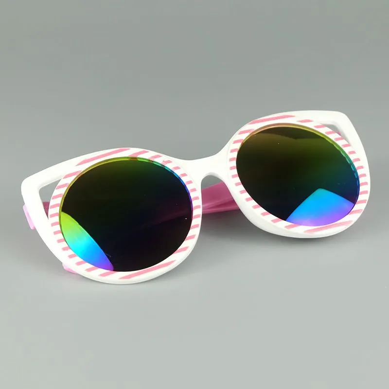 Lunettes de soleil miroir pour enfants, œil de chat, à la mode, monture pour filles, Cool, styliste, mélange de couleurs, 272H