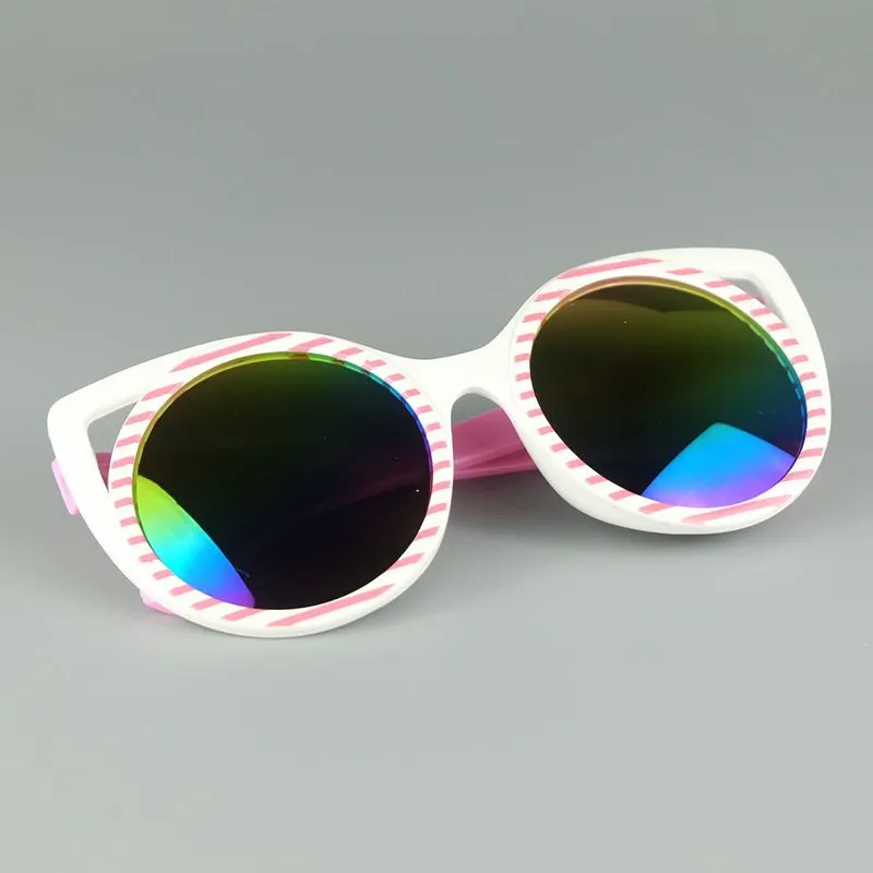 Spiegel Kinder Sonnenbrille Cat Eye Mode Kinder Brillen Rahmen Mädchen Coole Designer Sonnenbrille Mix Colors258C