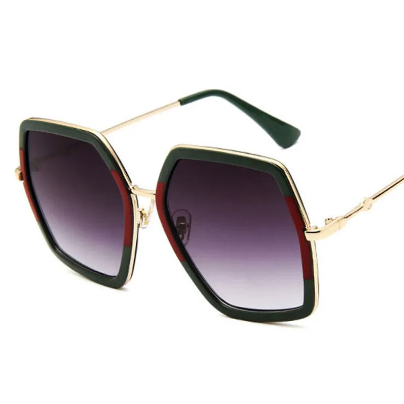 2022 Gafas de sol de lujo de lujo diseñador de marca Gafas de sol de cristal de gran tamaño Mujeres Grandes marcos espejo anteojos para femenino UV40287U