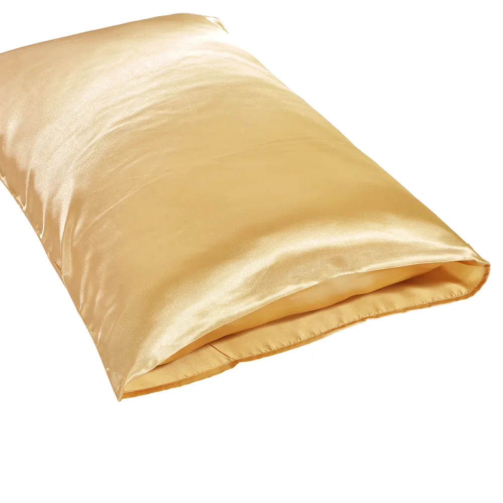 US UK Russia Size Pillow Case Satin Solid Color Silk Pillowcase Pillow shams Twin Queen Cal-King 302o