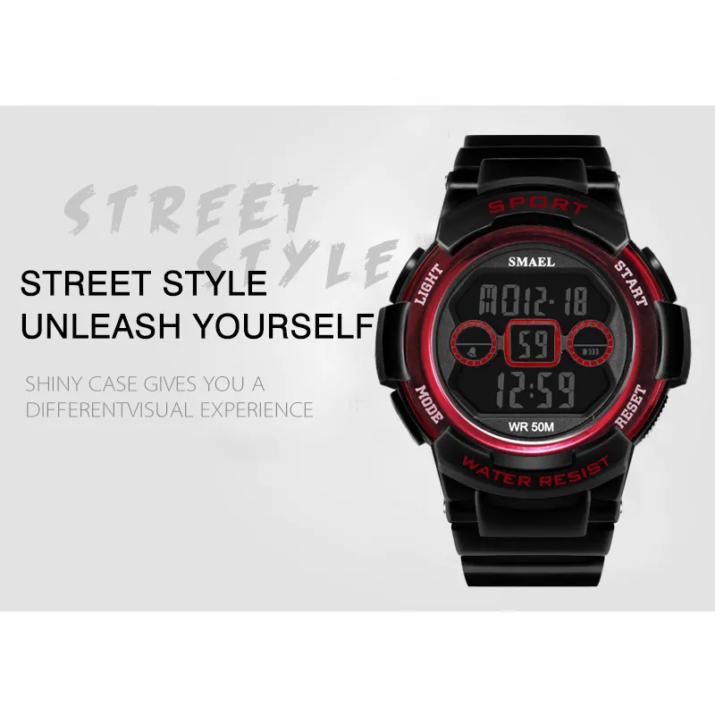 SMAEL Watches Digital Sport Women Fashion Wristwatch for Girls Digital-watch Gifts for Girls 1632B Sport Watch Waterproof S91295d