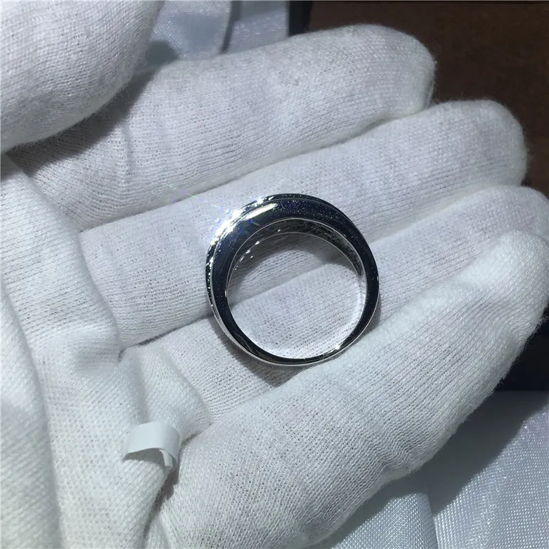 Smycken manlig ring 3mm 5a zirkon cz vitt guldfylld fest engagemang bröllop band ring för män storlek 5-11 s181016082498