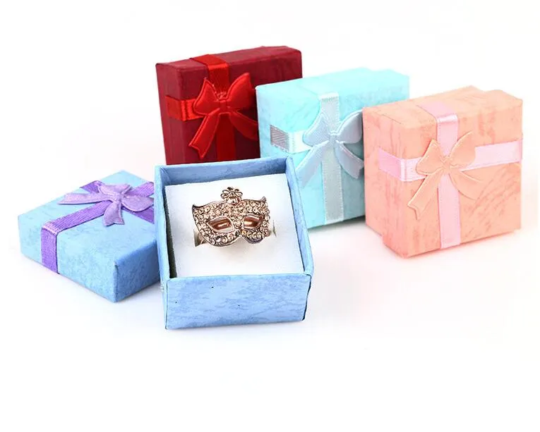 / PCS Smycken Presentförpackning Bow Ring Box för Ringstorlek 4cm 1.6 