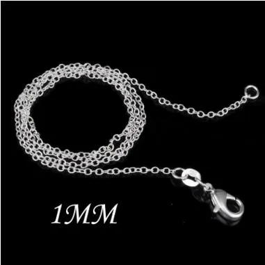 925 Sterling Zilveren Ketting Rolo O Chain Kettingen Sieraden 1mm 16'' -- 24'' 925 Zilver DIY Chai310h