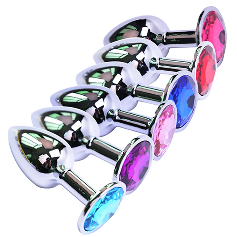 Stainless Steel Metal Anal Plug Booty Beads Stainless Steel+Crystal Jewelry Sex Toys Adult Products Butt Plug For Women Man