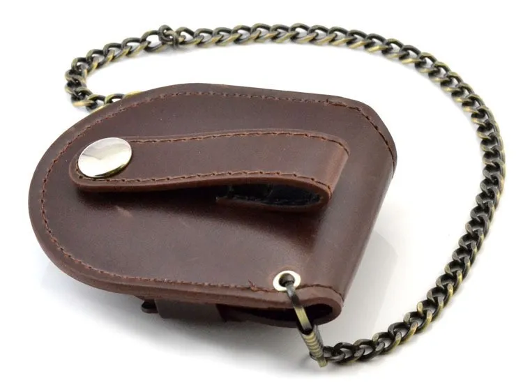 Классический винтажный черный кожаный держатель для карманных часов, чехол для хранения, кошелек, сумка для Fob Watch294m