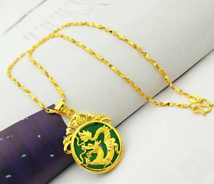 2018 New Men's Necklaces For Women Jewelry Jade Unique Pendant Designs Necklace Charm Color Gold Chain Hip Hop Bling Jewelry Female Gifts