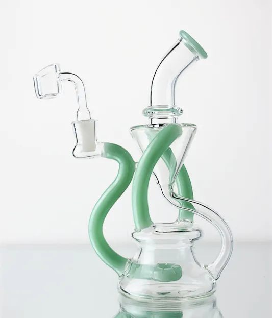 Bong glass bong glass water pipe with four colors dab rig with percolator recycler rigs support mixed batch glass pipe