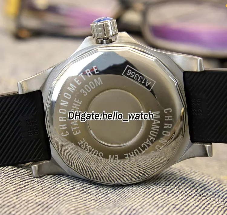 Novo 45mm Data Seawolf A1733010 Mostrador Preto Automático PVD Caixa de Aço Preto Pulseira de Borracha de Alta Qualidade Esporte Senhores Relógios Olá watch195A