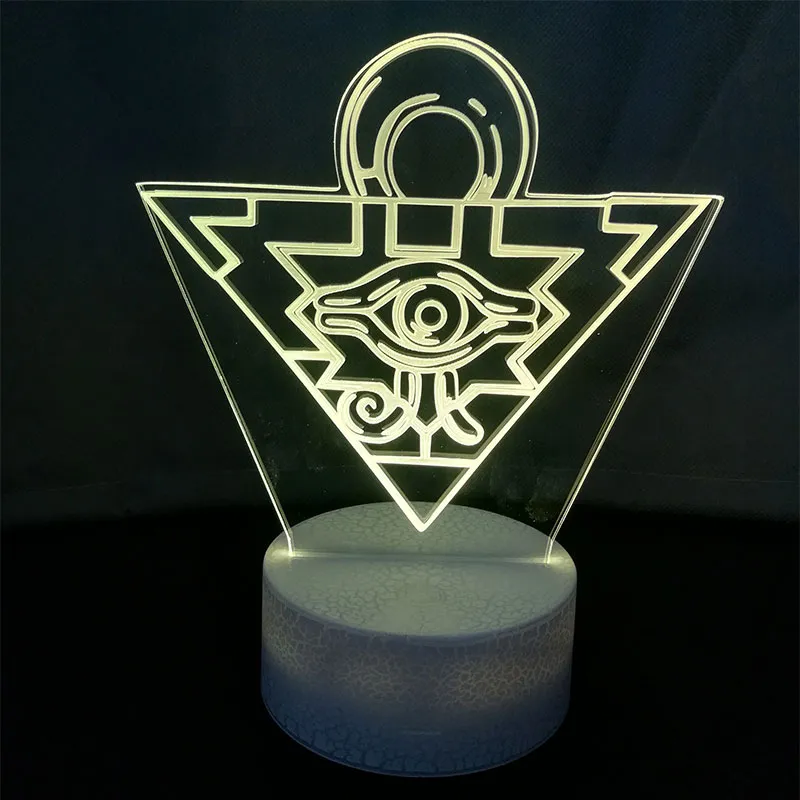 Yu Gi Oh Duel Monsters 3D Night Lights Millennium Puzzle Visual Illusion LED Changing Novelty Desk Lamp2098