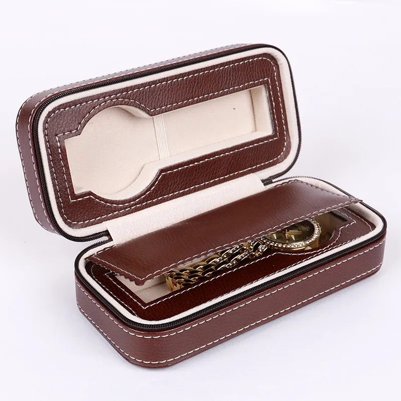 Scatola orologi in pelle di lusso 2-8 griglie Borsa orologi da viaggio portatile Custodia orologi Scatola esposizione Custodia gioielli Case258o