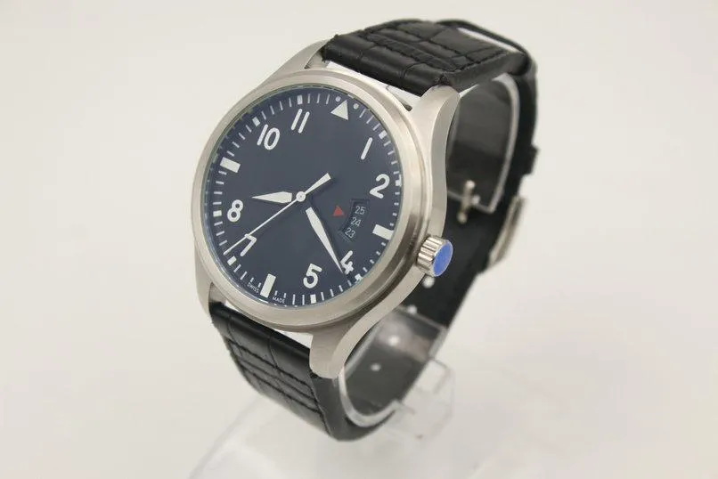 Reloj automático de alta calidad para hombre, esfera negra, caja de platino, esqueleto plateado, marca XVII, reloj Leather263n