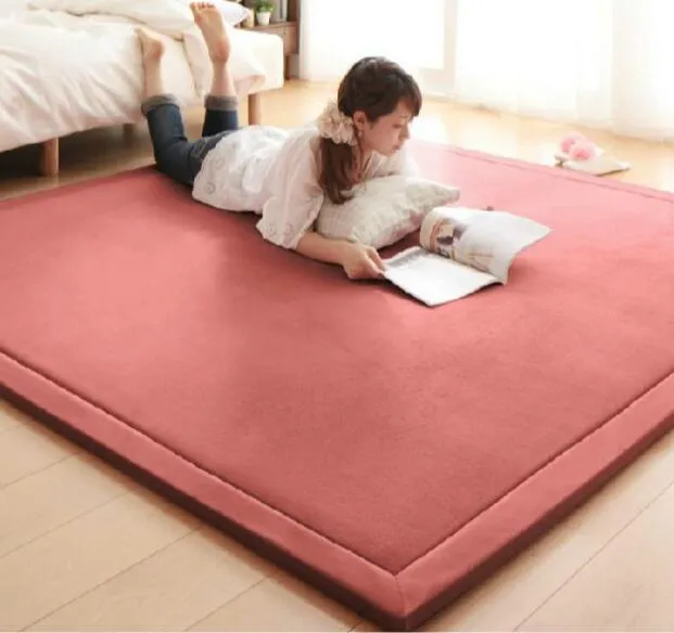 Large Chenille Carpet Coral Fleece Mat 120 200 2CM Tatami Table Manually Bedroom Carpet Rectangle Living Room Rug 2CM Thick238s