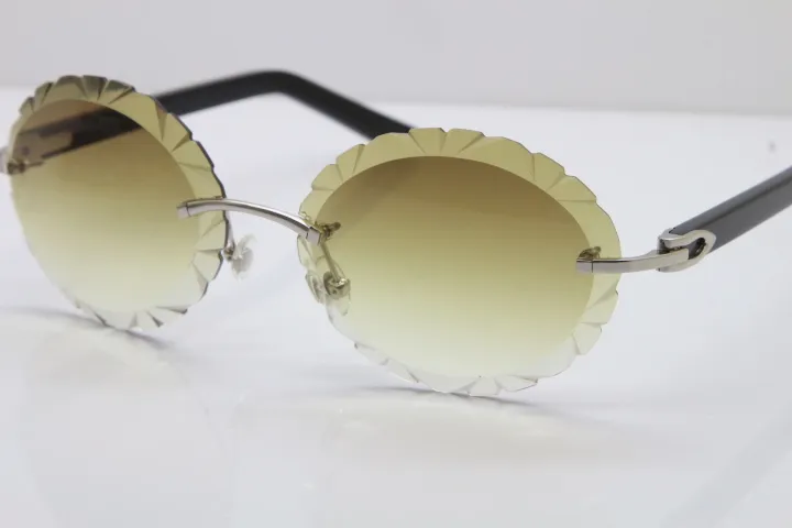 ファッションアクセサリー18kゴールドサングラス楕円形のレンズ新しい板ミックスメタルグラスリムレスT8200761ビンテージグラス眼鏡2583