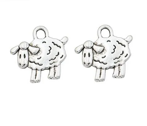 alloy Animals Sheep Charms Antique silver Charms Pendant For necklace Jewelry Making findings 16x15mm2934
