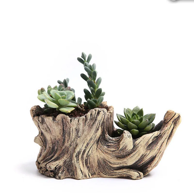 2018 novo criativo imitando plantadores de flores de madeira para suculentas bonsai vasos de cimento309z