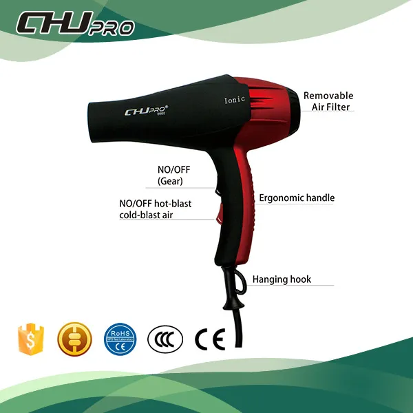 DS 220V Plug Eu Plug Professional Ionic Blow Hair Essiccatore 2200W Benuota ad aria Hairdryer Hairstyling Salon Barbershop Acconciatura Tool1281757