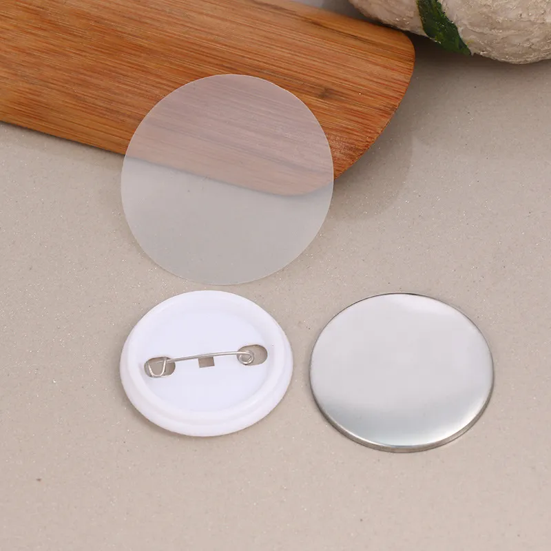 100 stks 4 4 cm Metalen Blank Badge Pin Broche Basis Ronde Badge DIY Sieraden Finding256W