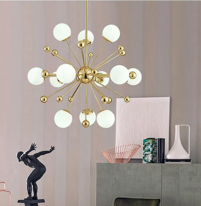 Nordic LED Meal Pendant Lamps Postmodern Dandelion Glass Ball Chandeliers 11 12 18 Lights for Bedroom Dining room Restaurant272o