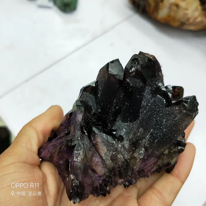 150-200g natural dark purple Amethyst Quartz Crystal drusy Cluster healing Uruguay rock specimen for birthday gift