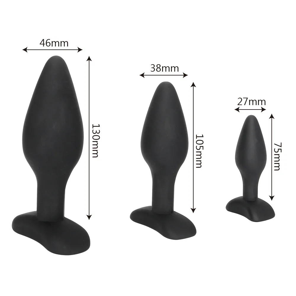 IKOKY 3 pezzi / set butt plug giocattoli del sesso uomini donne gay nero plug anale massaggiatore della prostata prodotti adulti trainer anale sex shop S / M / L Y1892803