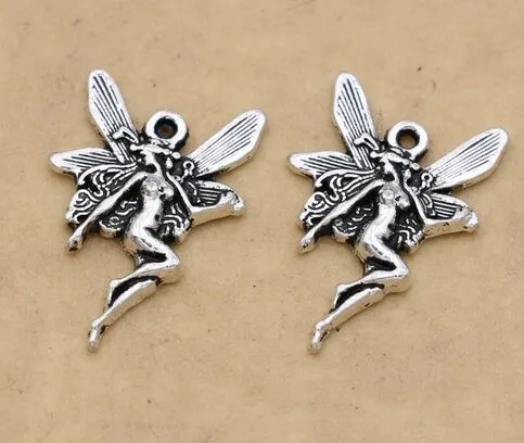 aluminiowy Anioł Fairy Charms Antique Srebrne Uroki Wisior do biżuterii naszyjnika Makerty